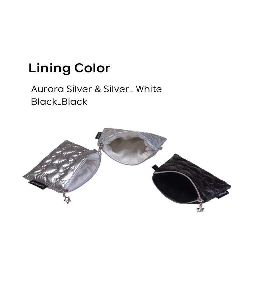 Soworlian Mini Zipper Pouch_Black, Silver, Aurora Silver