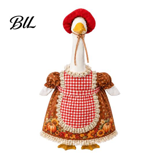 Feiertagsgans Bekleidung für Gartendekoration Thanksgiving Veranda Outfits 23" Statue, Herbst Ahornblatt Gartenskulptur Verwandlungsanzüge Kürbis Kleidung,
