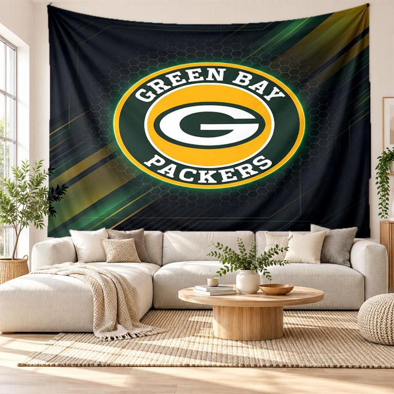 Green Bay Packers Wall Tapestry, Soft Fabric Wall Hanging, Decorative Backdrop For Bedroom Home Wall Art