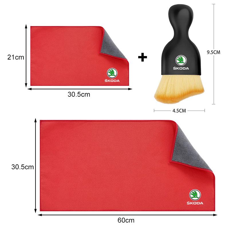 Auto Innenreinigung Weiche Bürste Autowaschhandtuch Mikrofaser Reinigungslappen Tuch für Skoda Octavia 1 2 3 A4 A5 MK2 Fabia Kamiq Kapoq Kodiaq Rapid SCALA