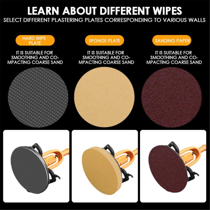 1700W 80-600RPM Plaster Smoothing Tool with Mixing Rod Electric Concrete Trowel Wall Smoothing Polishing Machine