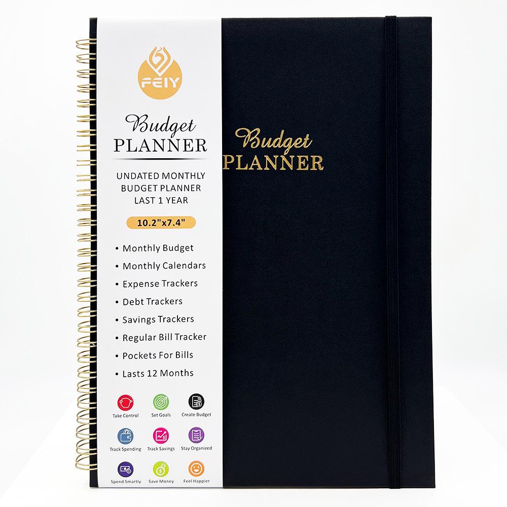 Spiral Bound English Financial Planning Notebook with Stickers - Budget Book 16K