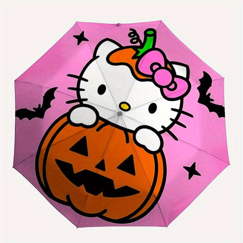 

1pc Halloween Hello Kitty Automatic Umbrella 8-Bone Design Compact Gear for Outdoor Travel, Perfect Gift for Friends or Family yy250822055