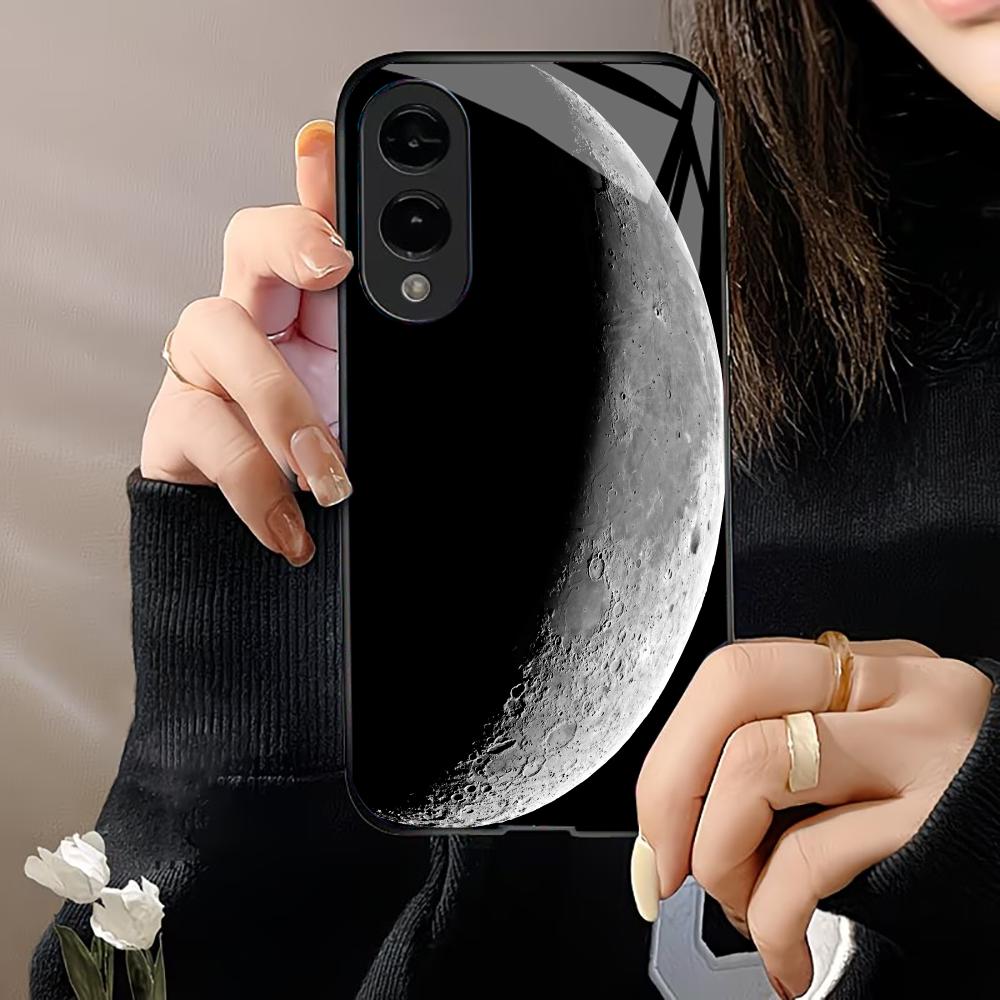 Moon Moon Protective Exquisite High-end PhoneCase Glass TPU PhoneCase for Samsung Galaxy S26 S25 S24 S23 S22 S21 FE,Ultra,Plus