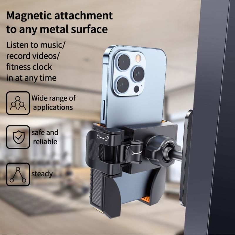 Tragbare Magnetische Handyhalterung für Fitnessgeräte Outdoor-Sportarten Starke Magnete Saugfuß-Design