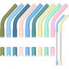 Silicone Straw Tips for Metal Straws, 18 Pcs 8mm Silicone Straws Tips and Pedestals Reble Food Grade Rubber Strawe Tip Replacement Flex Elbow Strawe