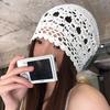 New Versatile Hat Hollow Cold Hat Hand Woven Head Hat Women Spring Thin Stacked Hat Pullover Hat