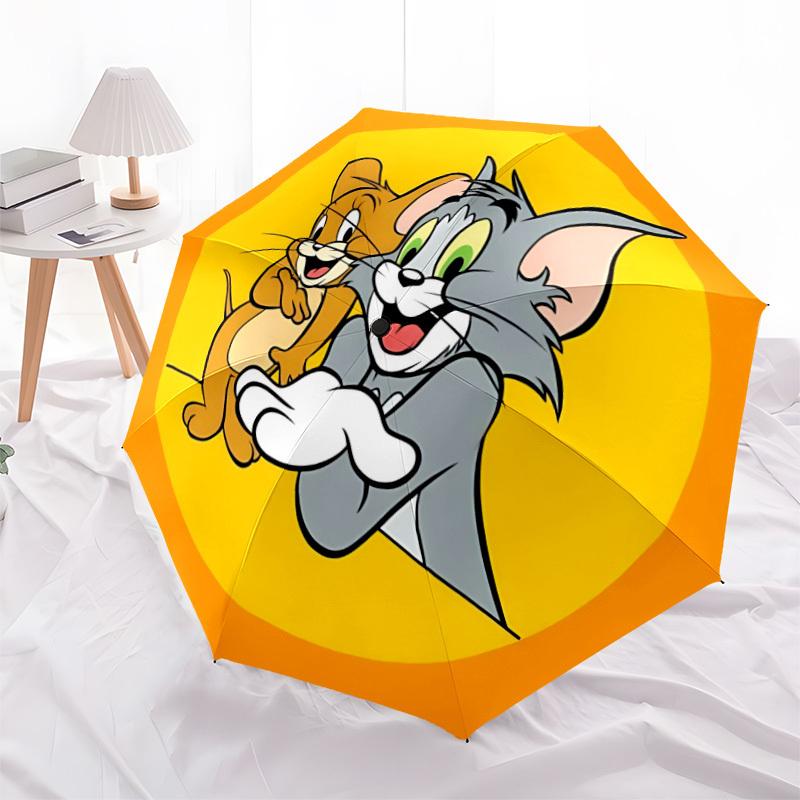 1pc Tom, Jerry Automatic Open/Close Umbrella, Christmas Gift for Men Women, Daily Travel Outdoor Use Yy251101214