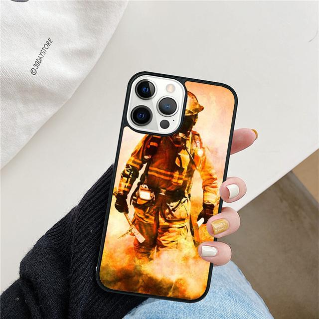 Fireman Firefighter Phone Case For iPhone 17 Air 15 16 Cover 11 13 14 Pro Max 12 Plus Max Fundas