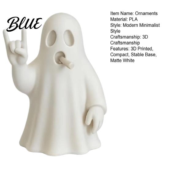 Figura Fantasma in Materiale PLA Statuetta Roccia Stampata in 3D Statua con Gesto della Mano Cool Statua Opaca Decorazione da Scrivania Bianca per Camera da Letto Studio di Gioco Regalo di Halloween