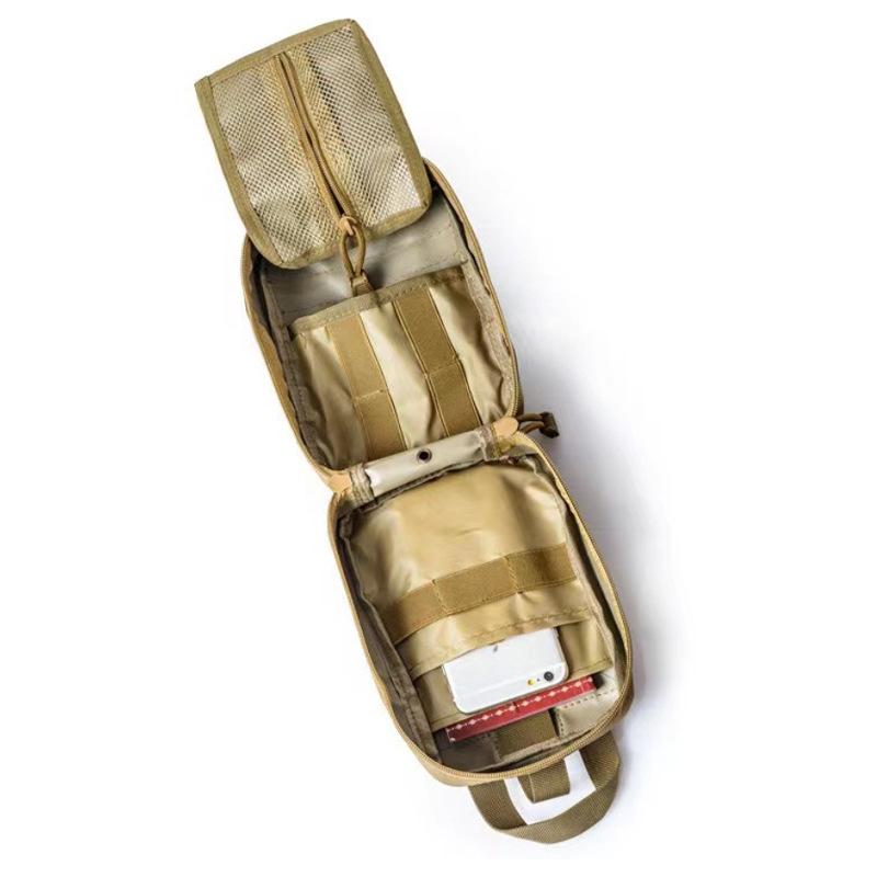 Custom Tactical Medical First Aid Kit: Portable Car-Mounted Outdoor Survival Bag with Equipment and Accessories.