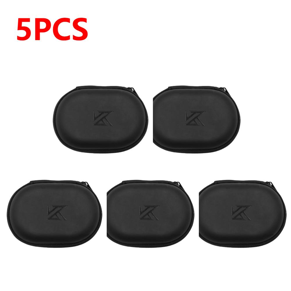 1-10PCS KZ Earphones Oval Storage Bag Wired Headphones PU Zipper Storage Box Portable Hold Case Container for KZ BA10 AS10 ES4