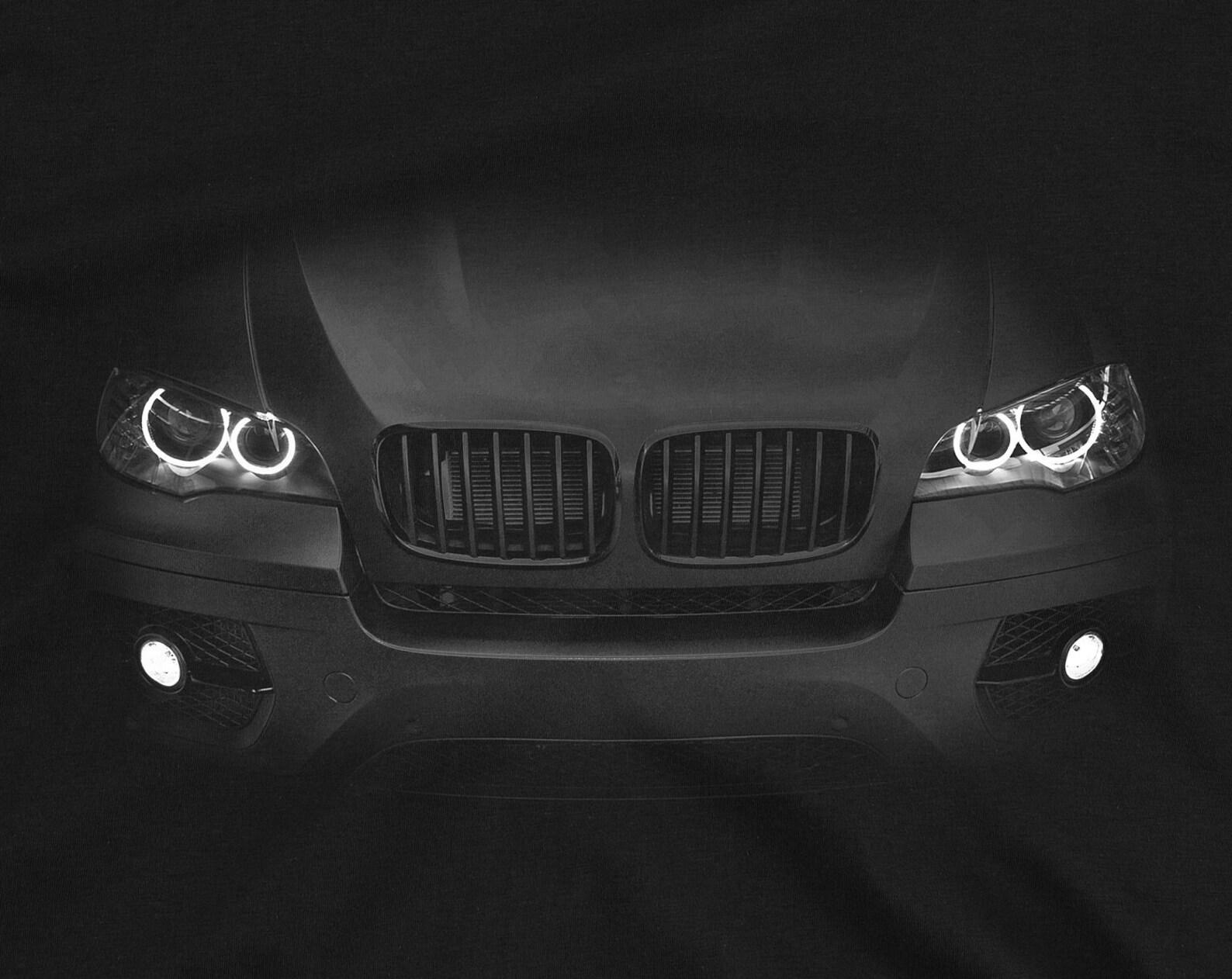 Bimmer X6 E71 T-Shirt: German Car Headlights Glow, 100% Cotton 2XL
