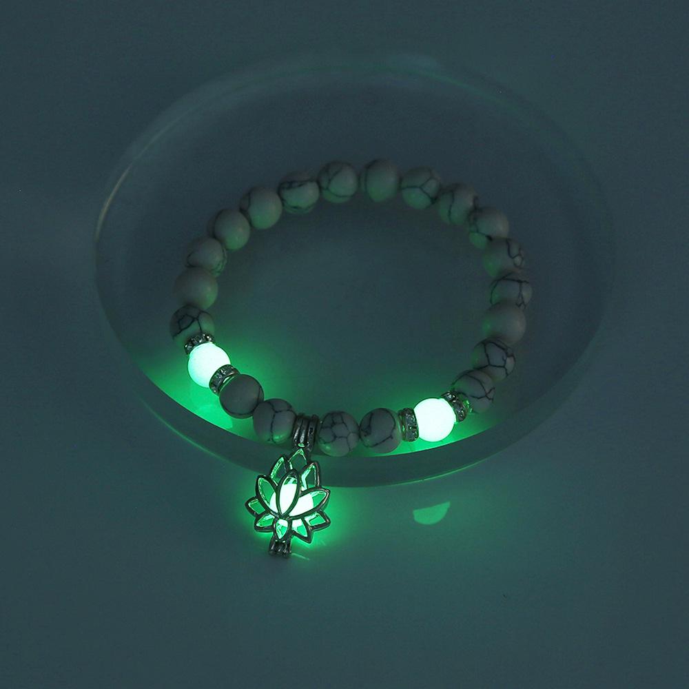 Turquoise Luminous Lotus Yoga Bracelet: Multi-color Fluorescent Trendy Unisex Bangle
