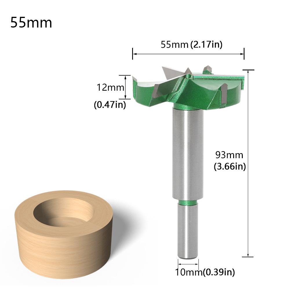 Three-Blade Woodworking Hole Opener Drill Bit Three-Blade 35Mm Punching Hinge Special Wooden Board Opening Round