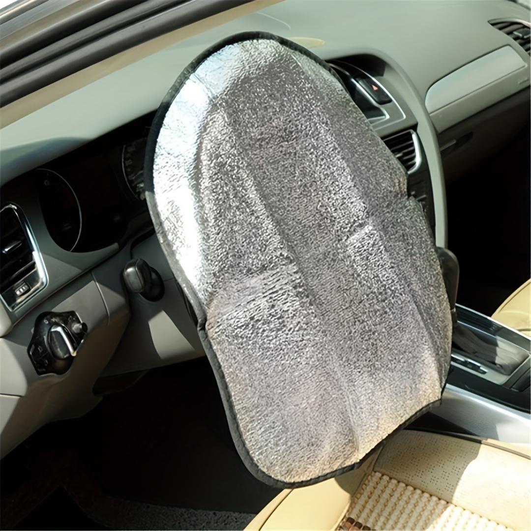 Car Steering Wheel Cover, Summer Supplies Car Steering Wheel Insulation Steering Wheel Cover, Sunshade, Thickened Sunshade серебряный