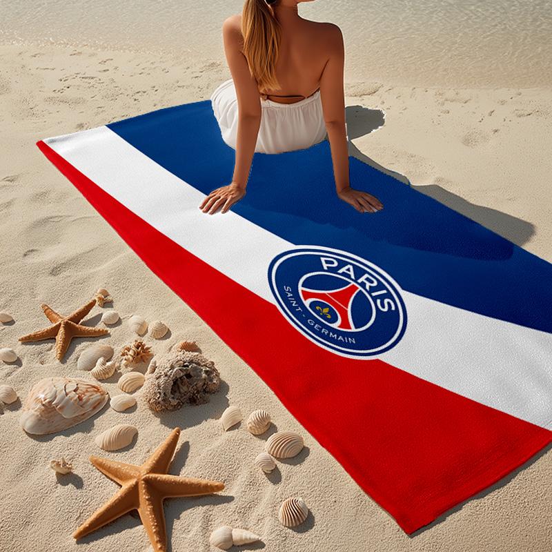 Paris Saint-Germain Football Crest Beach Towel, Quick-drying, Easy to Care for, Use for Both Fitness and Beach Vacations,Sports Essential Fan Gift