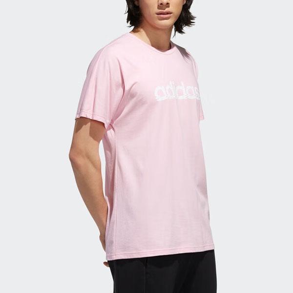 Adidas Neo M Fav Newlogo Letter Print Sports Short Sleeve T-Shirt Men Tops Pink White DW8192