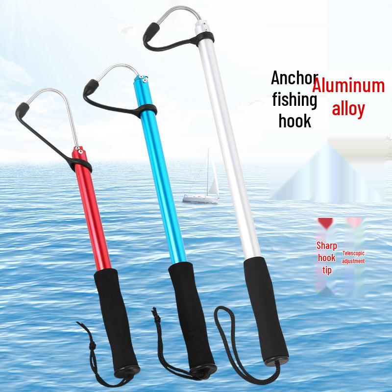 Retractable Fishing Gaffs: Rubber Handle, Aluminum Alloy Grabber, Wooden Options