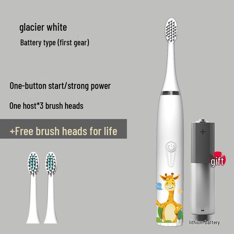 Cartoon-Themed IP7 Waterproof Kids' Sonic Electric Toothbrush with Soft U-Shaped Bristles