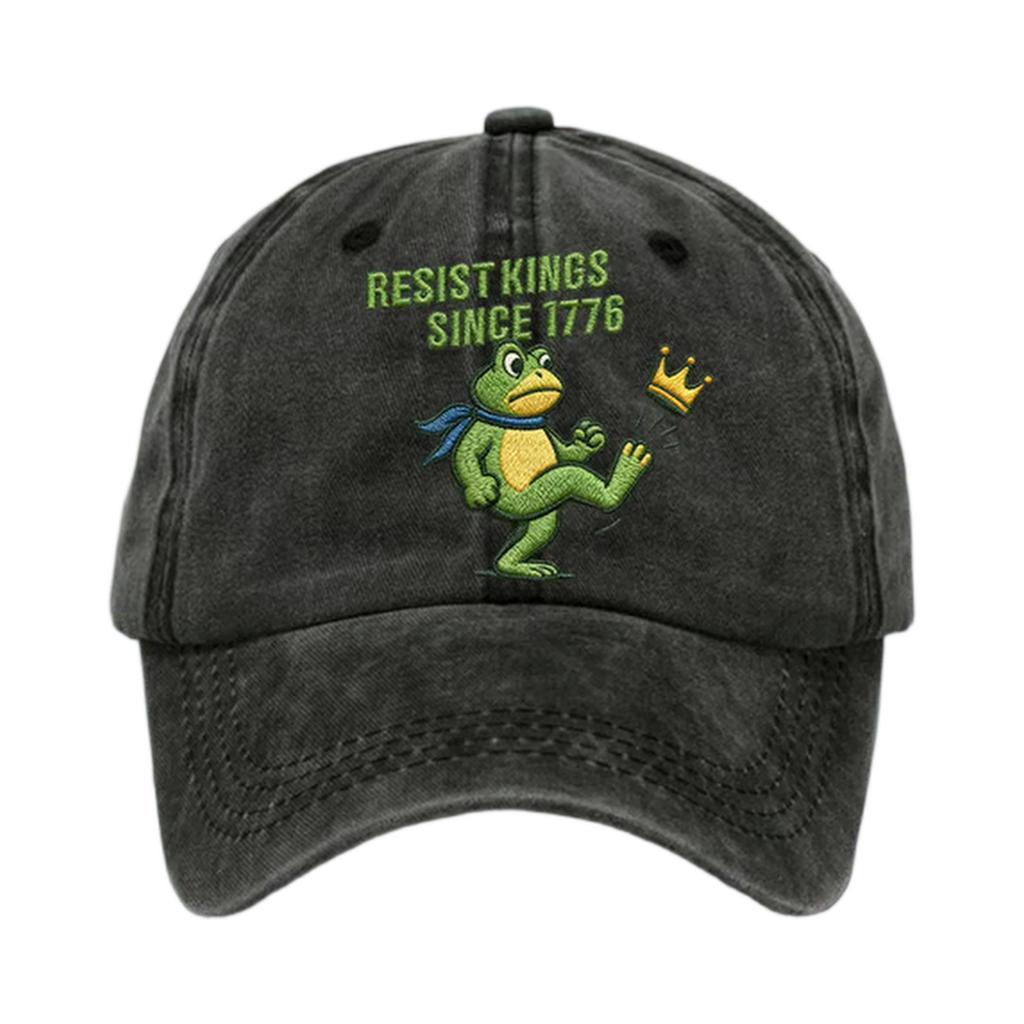 Washed Cotton Baseball Cap With Printed Distressed Soft Top Denim Hat For Men, European And American Retro Hat