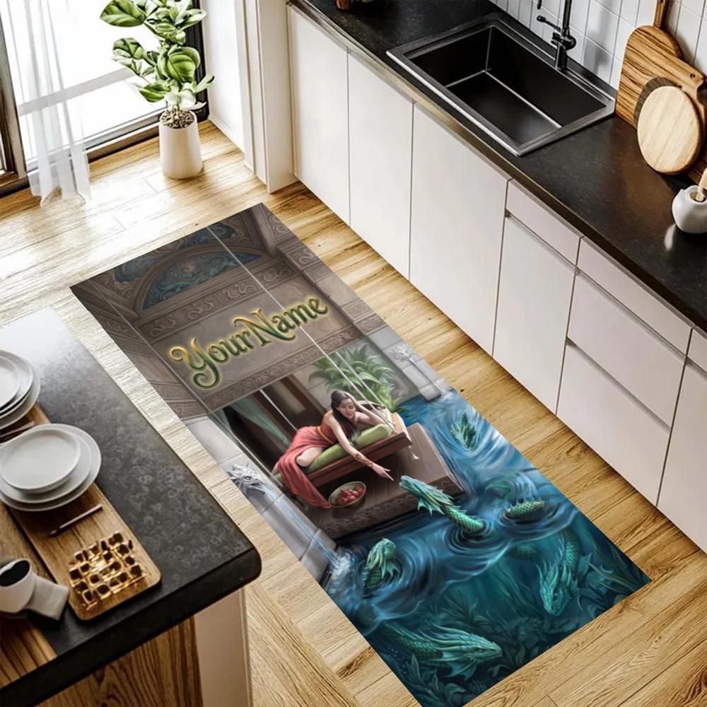 Gothic Illustrations Customize Your Name Kitchen Rug Runner Rug Laundry Mat Hallway Entryway The Best Gift Choice