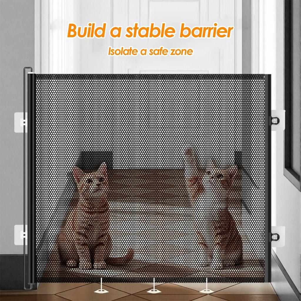 Retractable Gates for Indoor Pets Safety Fence No Drilling Barrier Childproofing for Small Medium Large Breeds Animals Toddler