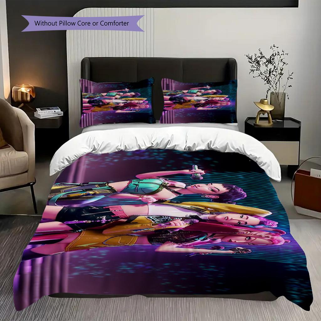 Vibrant Stage Performance Three-piece Set (1 * Duvet Cover + 2 * Pillowcase, Without Core) 2D Flat Duvet Cover and Pillowcase Bedding Set