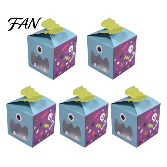 Foldable Cardboard Gift Boxes Cute Halloween Treat Boxes, Party Candy for Cookie Goodie Snack Small Packaging Packaging, Container Kids Trick