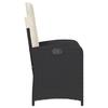 Vidaxl Folding Garden Chairs, 2 Pcs, Cushions, Black Rattan Pe