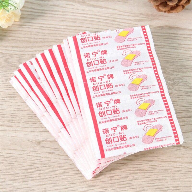 

100PCs Band Aid Hemostasis Adhesive Bands Водонепроникні дихаючі кровоспинні наклейки Survival Emergency Kit Рани пластир
