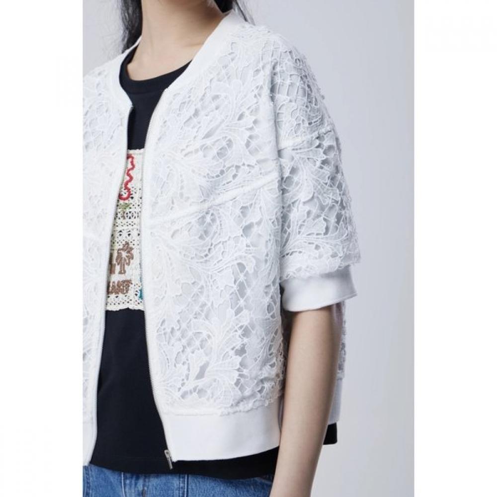 Benetton Lace Short Sleeve Zip Up Jumper Bajp92631