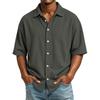 Herren Cord Kurzarm Freizeithemd mit Kragen für Frühling Sommer Outdoor