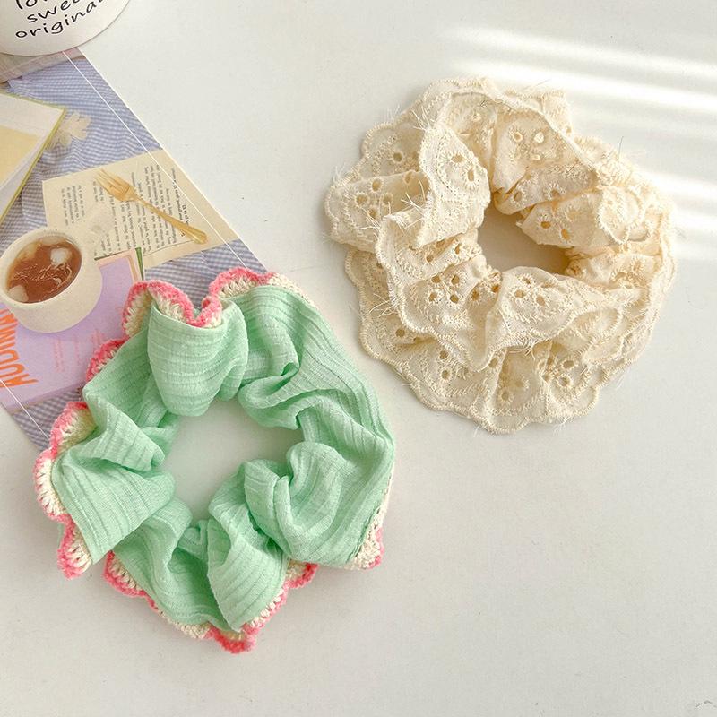 Children's Floral Lace Double-Layer Scrunchie Hair Tie