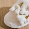 Fashion Christmas Flat Heel Fur Slippers Women Open Toe Mix Color Cotton Slides Woman Indoor Light Non Slip Cotton Slippers Mujer