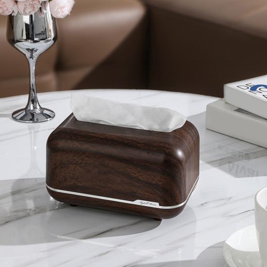 Tissue Box Magnetic Opening Closing Automatic Lifting Spring Smooth Paper Pull Tissue Container Classic Style Tissue Dispenser