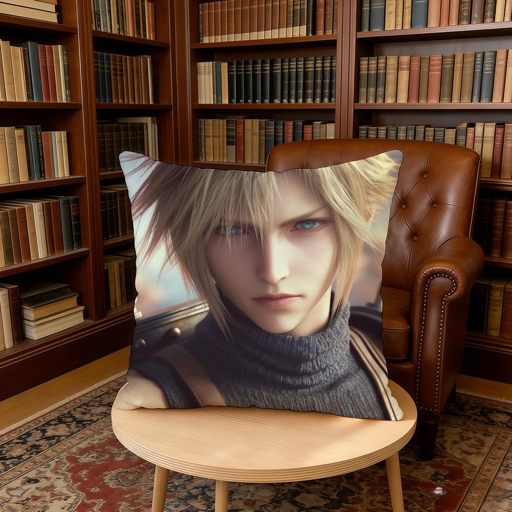 F-Final F-Fantasy Cloud Strife Cushion Cover Home Office Birthday Anniversary Gifts Soft Skin Friendly Cushion Cover