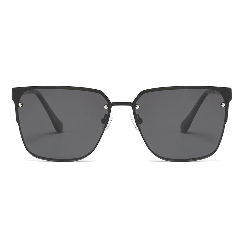 Trendy European & American Large Frame Street Style Polarized Metal Sunglasses for Outdoor Casual Wear
