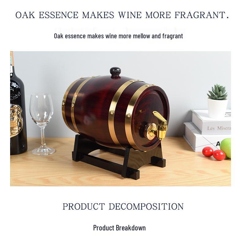 3L Red Wine Oak Barrel Display Ornament for Winery Exhibition