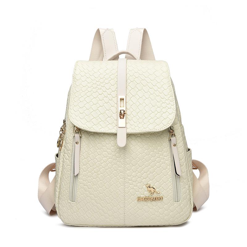 

Модный рюкзак с текстурой натуральной кожи для женщин, дорожная сумка большой вместимости для мам белый