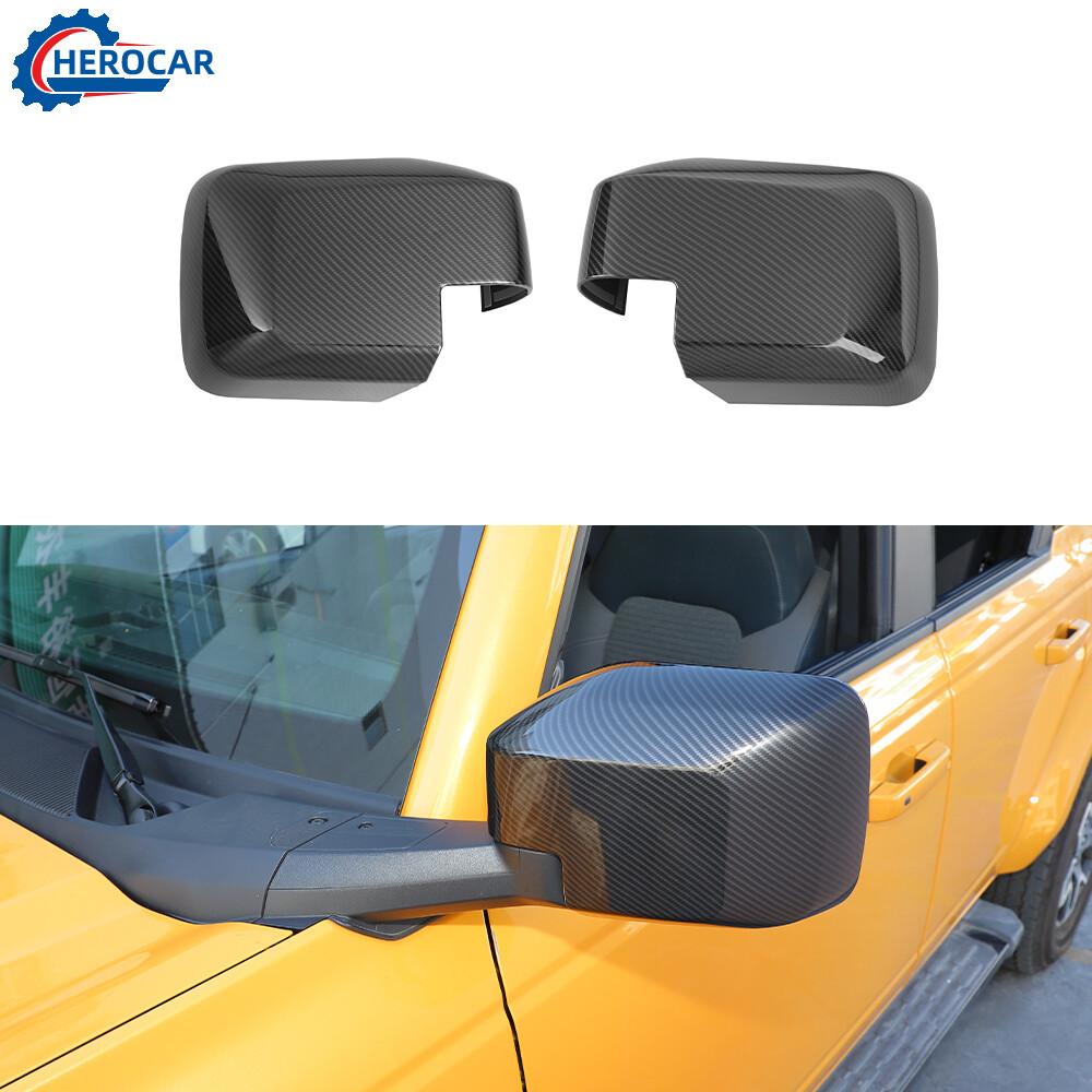 Mirror Cover Anti-scratch Exterior Rearview For Bronco 2/4 Door 21+Carbon Fiber