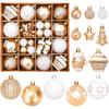 42 Pcs Various Styles of Christmas Ball Ornaments, Shatterproof Christmas Balls for Holiday Xmas Tree Decor, Hanging Ornament for Indoor Decoration