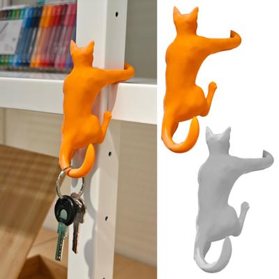 Uzun Kollu Kedi Kancası 3D Baskılı Tırmanan Kedi Anahtarlar Kulaklık Süsleri Askı Ev Ofis Simülasyon Hayvan