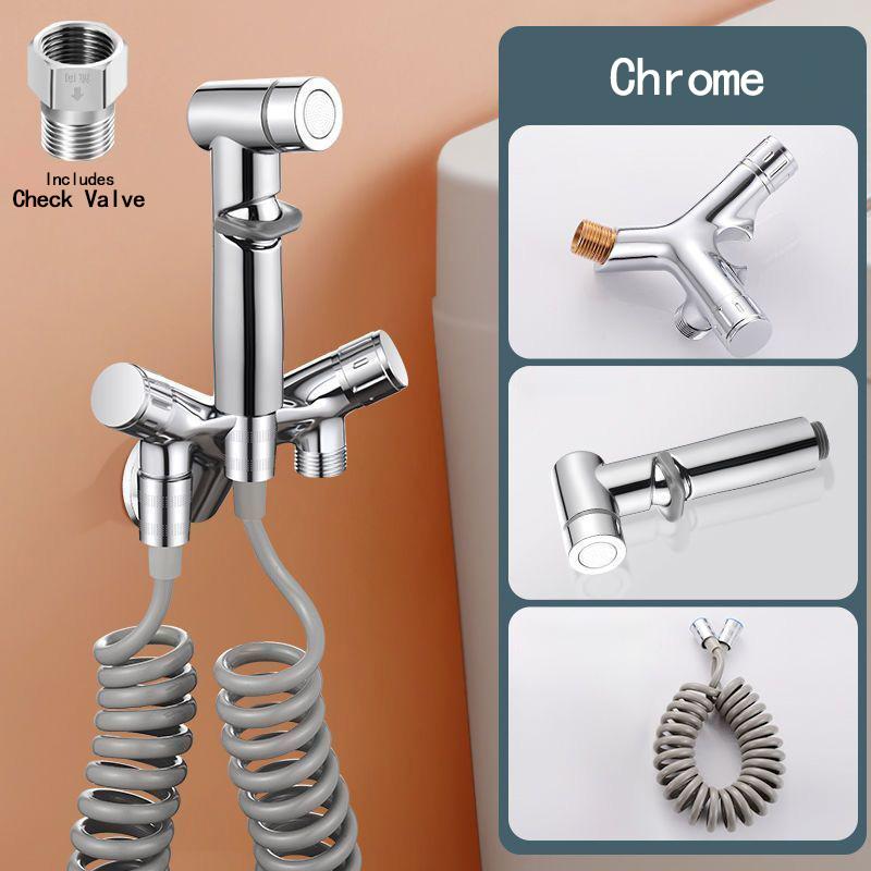 HLK Brass Bidet with Modern Vertical Spray Gun Wall-Mounted for Kitchen Hotel Bathroom Use Easy Installation