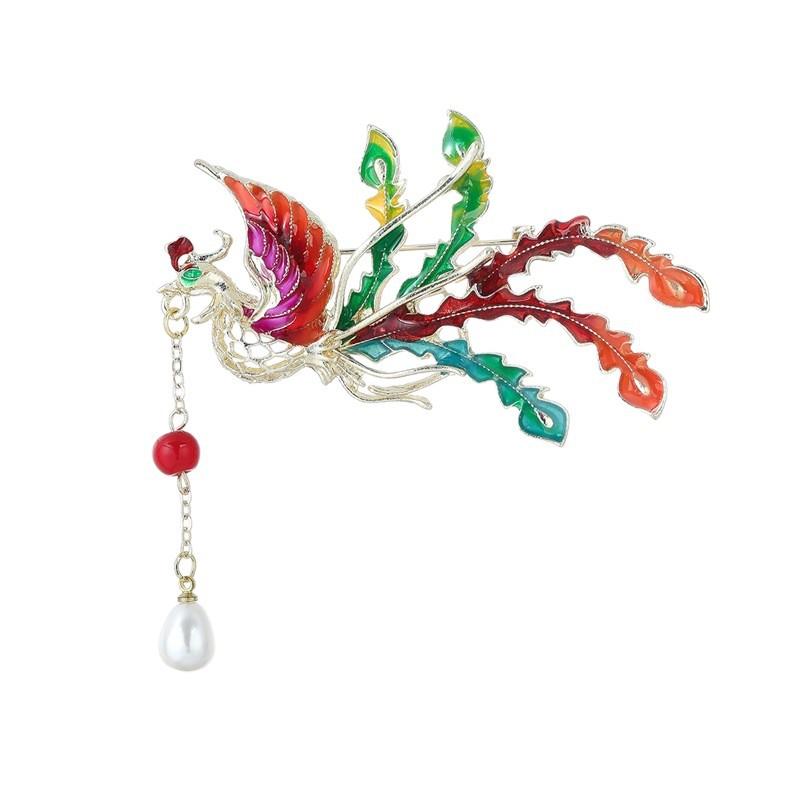 Модна емальована кольорова фенікс Високоякісна ретро-антикварна Високоякісна брошка-аксесуар проти вицвітання