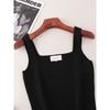 Foreign Trade Original Order Square Collar Ice Silk Camisole Fashion Wind Sexy Black Silm Slim Looking Versatile Knitted Top