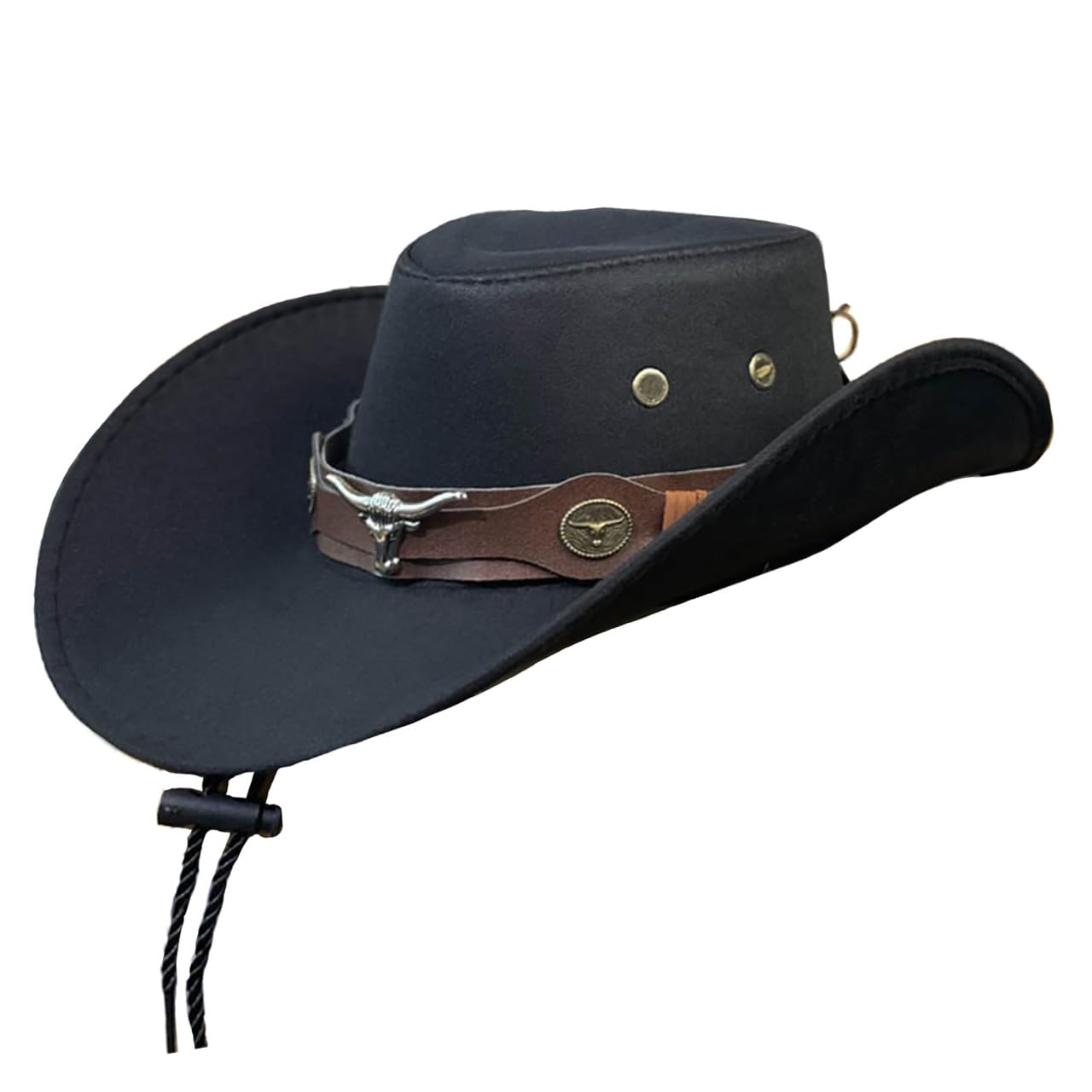 

Buzz Selection CAQ995 Ковбойская шляпа в западном стиле с широкими полями для улицы Уникальный стиль для мужчин и женщин (черный) Мероприятия,