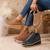 Winter Vintage Wedge Boots Women's 2025 New Plus Size Platform Muffin Side Zipper Cross-Border Fashion Boots