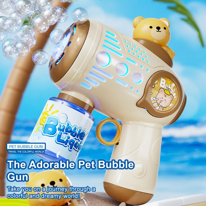 Automatic Electric Bubble Gun Blower - Leak-Proof Gatling Bubble Machine, Handheld Outdoor Summer Party Toy for Boys & Girls