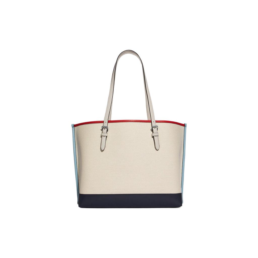 New COACH Mollie Leather Tote Bag, Shopping Bag, Handbag, Shoulder Bag Women's White CB650-SVNP
